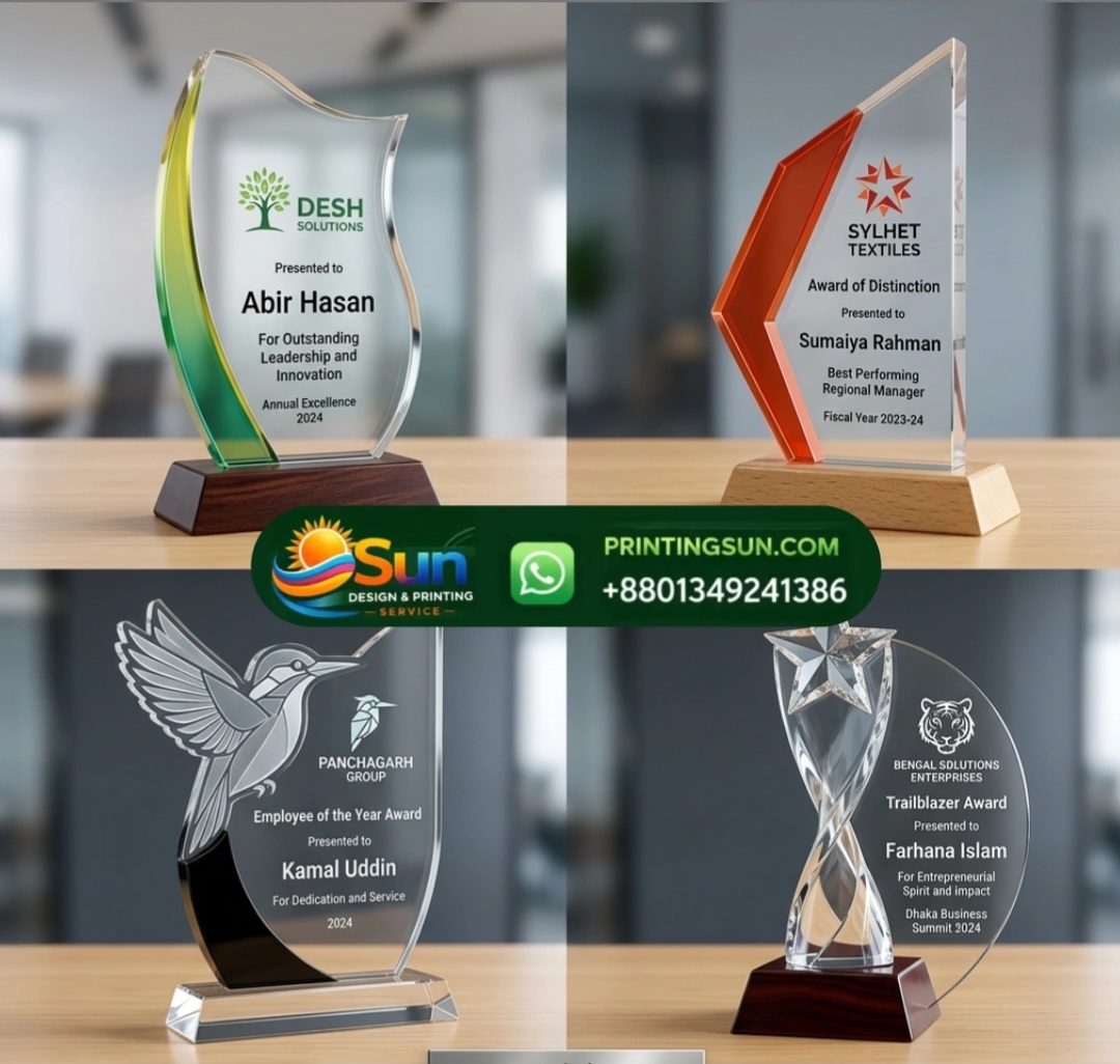 Crystal Award Transparent Luxury Design by Sun Printing